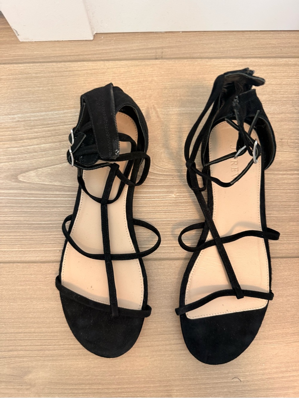 Jcrew Women’s Black Strappy Lace-Up Sandals